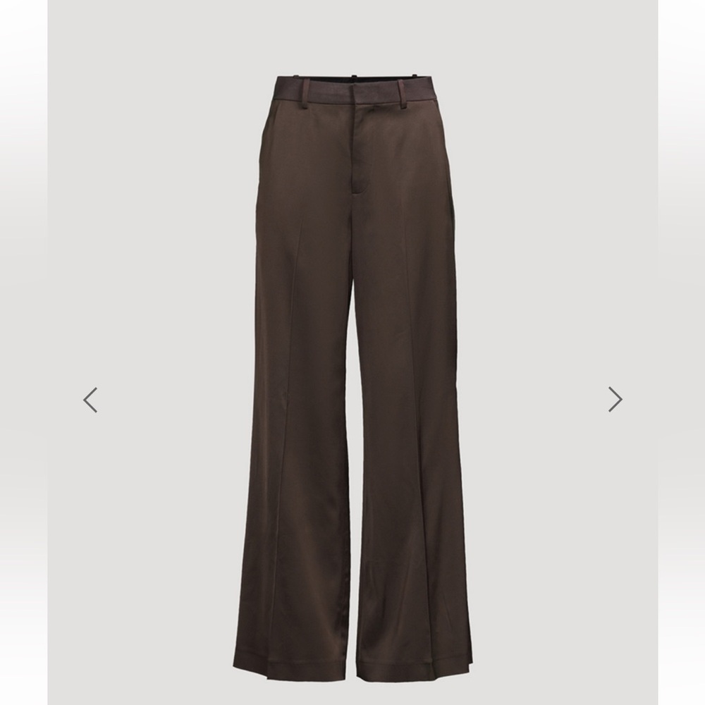 FRAME Brown Satin Wide-Leg Trousers BNWT